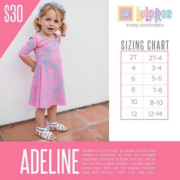Teal and Purple pattern Kids Dress (vaulted LuLaRoe Adeline, vintage LLR) - Picture 3 of 4